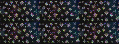 Gri ve mavi renklerde. 3D çiçekler, eskiz. Raster illüstrasyonu.