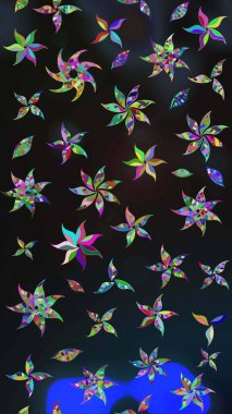 Küçük çiçekteki sevimli çiçek deseni. Robot resim. Raster illüstrasyonu.