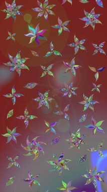 Çizim çiçek deseni duvar kâğıdı olarak kullanılabilir. Kahverengi ve gri renkli çiçekler. Raster illüstrasyonu.