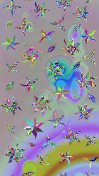 Renkli Bahar Teması eskiz kalıbı. Düz Çiçek Elementleri Tasarımı. Raster illüstrasyonundaki çiçek desenli çizim. Gri ve nötr renkte çiçekler.