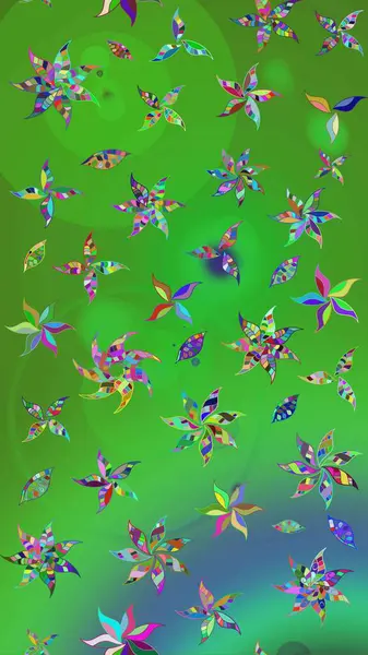 Nakış desenli çiçek deseni. Renkli grunge, koyu yeşil ve mavi çiçeklerle soyut bir arka plan oluşturur. İzler, kumaş, duvar kağıtları, tekstil için raster dokusu.