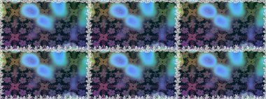 Çiçekler mavi ve gri üzerine. Suluboya, elle çizilmiş. Kusursuz bir arka plan modeli. Raster stoku.