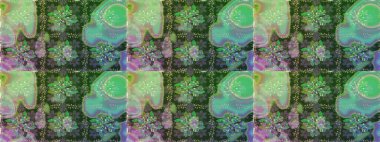 Kusursuz Chichi kumaş deseni. Raster illüstrasyonu. Renkli Bahar Temalı Kusursuz Arkaplan. Çiçek deseni. Düz Çiçek Elementleri Tasarımı.