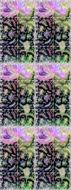 Tarafsız ve siyah renklerde. 3 boyutlu çiçekler, pürüzsüz. Raster illüstrasyonu.