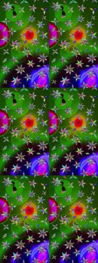 Yeşil ve mavi renklerde. Çiçek. Taslak dekoratif arka plan, çiçek mandala. Raster illüstrasyonu.