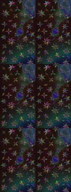 Raster illüstrasyonundaki çiçek desenli çizim. Gri ve kahverengi renkte çiçekler.