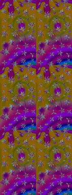 Yatak çarşafları, ceket, paket tasarımı, kumaş ve moda kavramları için tekstil baskısı. Eskiz modeli etnik tasarım. Çiçekleri, deniz kabukları, mandalaları ve suluboya efektleri olan deniz altyapısı.