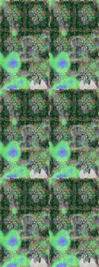 Kusursuz bir arka plan modeli. Yapraklı çiçekler ve yeşil ve gri renkli papatya çiçekleri. Raster - stok.