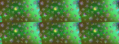 Raster illüstrasyonundaki çiçek desenli çizim. Suluboya tarzında renkler üzerine çiçekler.