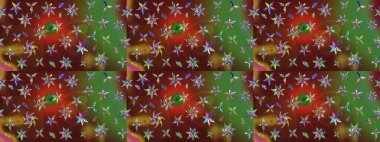 Nazik, narin çiçek arkaplanı. Çiçekli karalama şeklinde Raster çiçek deseni. Renkli çiçekler.