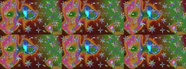 Klasik çiçek tasarımı elementleri. Raster illüstrasyonu. Kıvırcık çiçekler renkte şekillenir.