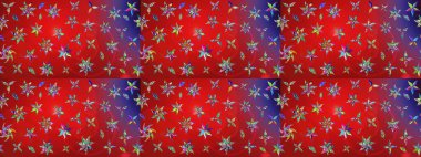 Şatafatlı bahar bahçesi dokusu. Çiçek deseni. Raster illüstrasyonu. Kırmızı ve mor renkte çiçek çizimi. Kırmızı ve mor renkte çiçekler.