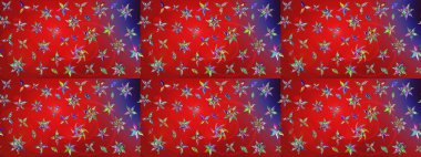 Düz Çiçek Elementleri Tasarımı. Güzel kumaş deseni. Renkli Yaz Temalı eskiz kalıbı. Raster illüstrasyonunda çiçek deseni çizimi.