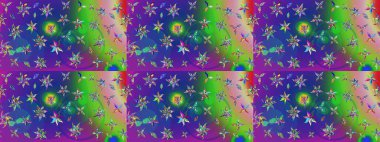 Yeşil ve mavi renkte çiçekler. Çiçekli karalama şeklinde Raster çiçek deseni. Nazikçe, güzel çiçek arkaplanı..