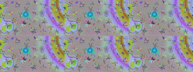 Çiçekli çiçek deseni, suluboya. Raster deseni. Süslü kumaş deseni.