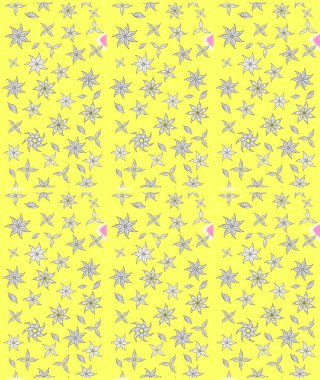 Renkli Bahar Teması eskiz kalıbı. Sarı renkli çiçekler. Düz Çiçek Elementleri Tasarımı. Güzel çiçek deseni..