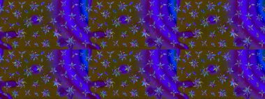 Kahverengi ve mor renkli çiçekler. Raster güzel bir çiçek deseni çizmiş. Tatil havası. Nazik romantik baskı. Bahar mevsimi.