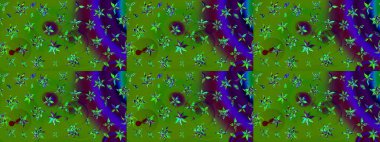 Egzotik çiçekler, yeşil ve kahverengi renkler üzerine botanik, parlak klasik doğa. Klasik tropikal doğal elementlerin suluboya seti. Raster illüstrasyonu.