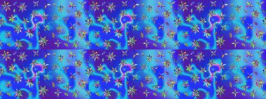 Raster illüstrasyonundaki çiçek desenli çizim. Güzel kumaş deseni. Renkli Bahar Teması eskiz kalıbı. Düz Çiçek Elementleri Tasarımı.