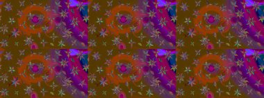 Taslak süsleme izi. Sınır Kızılderili çiçekli paisley patten. Tebrik kartı geçmişi, boyama kitabı, arkaplan ve tekstil için kullanılabilir. Raster Henna tarzı. Etnik Mandala havlusu.