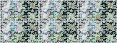 Gri ve nötr renklerde etnik çiçeklerle kusursuz bir desen. Asya Tekstil 'inde Raster Çiçek İllüstrasyonu.