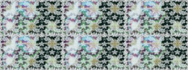 Gri ve nötr renklerde etnik çiçeklerle kusursuz bir desen. Asya Tekstil 'inde Raster Çiçek İllüstrasyonu.