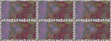 Sevgililer günü ve tebrik kartı konsepti için şık bir davetiye. Çiçek kompozisyonu, el boyası, hassas şablon. Üst manzara, yumuşak kahverengi ve gri renkli. Manzaralı çiçek deseni.