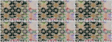 Gri ve nötr renkte çiçekler. Raster illüstrasyonu. Kusursuz çiçek deseni duvar kağıdı için kullanılabilir.