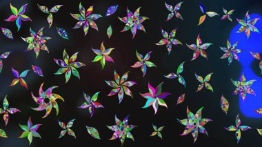 Robot resim. Küçük çiçekteki sevimli çiçek deseni. Raster illüstrasyonu.