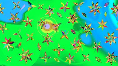 El çizimi Raster çizimi. Çizim çiçek deseni duvar kağıdı, web sitesi arka planı, ambalaj kağıdı, davetiye, broşür, afiş veya web sitesi için kullanılabilir. Parlak elementlerin.