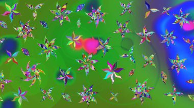 Eskiz geçmişi. Raster illüstrasyonu. Miles Fleur, süslü püslü bir süs. Tomurcukları papatya çiçekleri olan sevimli bir çiçek deseni. Eski usul. Kumaş, tekstil ve duvar kağıdı baskısı için..