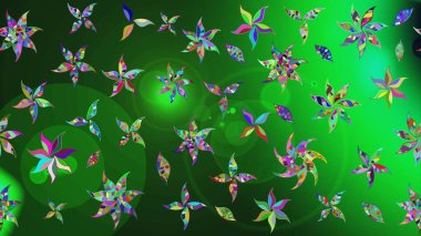 Küçük çiçekte hoş bir çiçek deseni var. Çiçeksel elementlerle süslenmiş zarif raster dokusu. Parlak çiçekli renkler üzerine soyut çizim deseni.