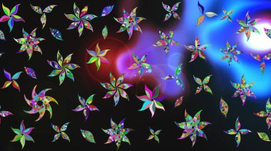 Raster suluboya çiçek deseni, narin çiçekler, çiçekler, tebrik kartı şablonu. Güzel kumaş deseni.