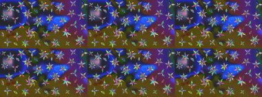 Çiçekli çiçek deseni, suluboya. Renkli çiçekler. Renkli Bahar Teması eskiz kalıbı. Düz Çiçek Elementleri Tasarımı. Raster illüstrasyonu.