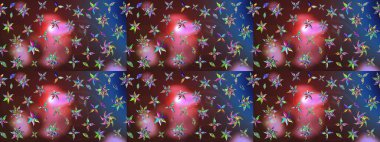 Elle çizilmiş çiçek desenli Raster çizimi. Tekstil, kumaş, ambalaj, hatıra defteri için hoş bir çiçek arkaplanı. Çocuksu tasarım. Kahverengi ve mavi arkaplanda.