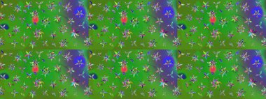 Raster illüstrasyonundaki çiçek desenli çizim. Renkli çiçekler.