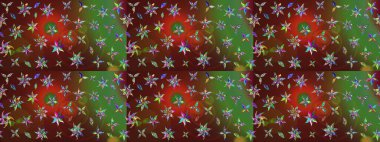 Çiçek desenli çizim. Raster illüstrasyonu. Asya tekstil tarzında. Renkli çiçekler. Renkli Bahar Teması eskiz kalıbı. Düz Çiçek Elementleri Tasarımı.