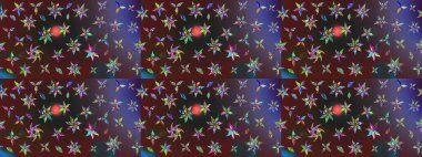 Çiçek desenli eskiz, yaz çiçekleri. Renkli Bahar Teması eskiz kalıbı. Renkli çiçekler. Düz Çiçek Elementleri Tasarımı.