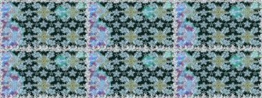 Renkli Yaz Temalı Kusursuz Arkaplan. Düz Çiçek Elementleri Tasarımı. Mavi ve nötr renklerde çiçekler. Raster illüstrasyonunda kusursuz çiçek deseni.