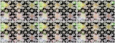 Şirin çiçekli kusursuz desen ve nötr ve siyah renklerde yapraklar, suluboya çiçek deseni, duvar kağıdı, kart ya da kumaş için fayanslı. Raster illüstrasyonu.