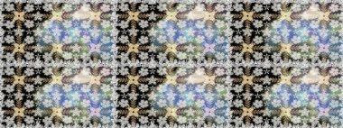 Süslü kumaş deseni. Düz Çiçek Elementleri Tasarımı. Raster illüstrasyonunda kusursuz çiçek deseni. Renkli Bahar Teması Kusursuz Arkaplan.