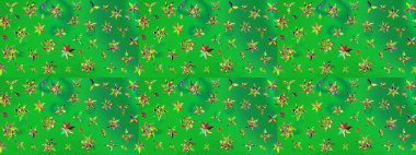 Modern stil dokusu. Çiçek desenli raster, yeşil ve sarı çizgi grafik deseni soyut raster arkaplan.