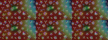 Kahverengi ve kırmızı renkte çiçek çizimi. Kahverengi ve kırmızı renkte çiçekler. Çiçek deseni. Raster illüstrasyonu. Şatafatlı bahar bahçesi dokusu.