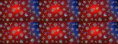 Raster illüstrasyonundaki çiçek desenli çizim. Suluboya tarzında kırmızı ve kahverengi renkte çiçekler.