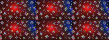 Suluboya çizimi. Çiçekli eskiz deseni. El çizimi. Kahverengi ve kırmızı renkte çiçekler.