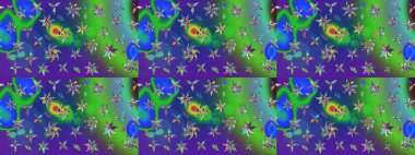 Eskiz modeli etnik tasarım. Çiçekleri, deniz kabukları, mandalaları ve suluboya efektleriyle donanma geçmişi. Yatak çarşafları, ceket, paket tasarımı, kumaş ve moda kavramları için tekstil baskısı.