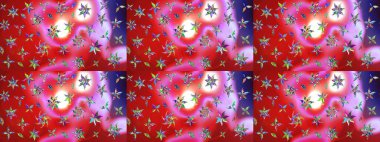 Taslak dekoratif arka plan, çiçek mandala. Çiçek. Raster illüstrasyonu. Kırmızı ve pembe renklerde.