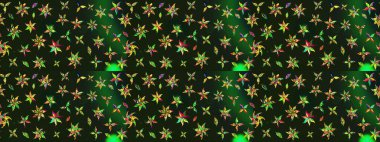 Eskiz klasiği. Raster Şirin kumaş deseni. Renkli Bahar Teması eskiz kalıbı. Düz Çiçek Elementleri Tasarımı.