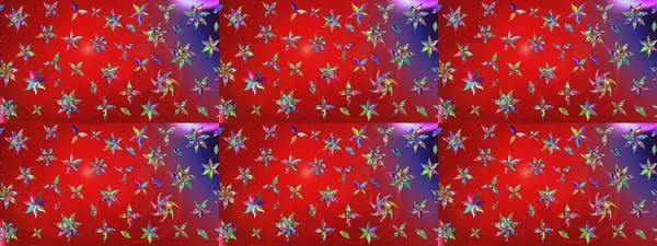 Çiçekli karalama şeklinde Raster çiçek deseni. Yumuşak, yaz çiçekli arka plan. Kırmızı ve mor renkte çiçekler.