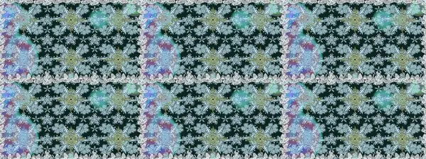 Renkli Yaz Temalı Kusursuz Arkaplan. Düz Çiçek Elementleri Tasarımı. Mavi ve nötr renklerde çiçekler. Raster illüstrasyonunda kusursuz çiçek deseni.